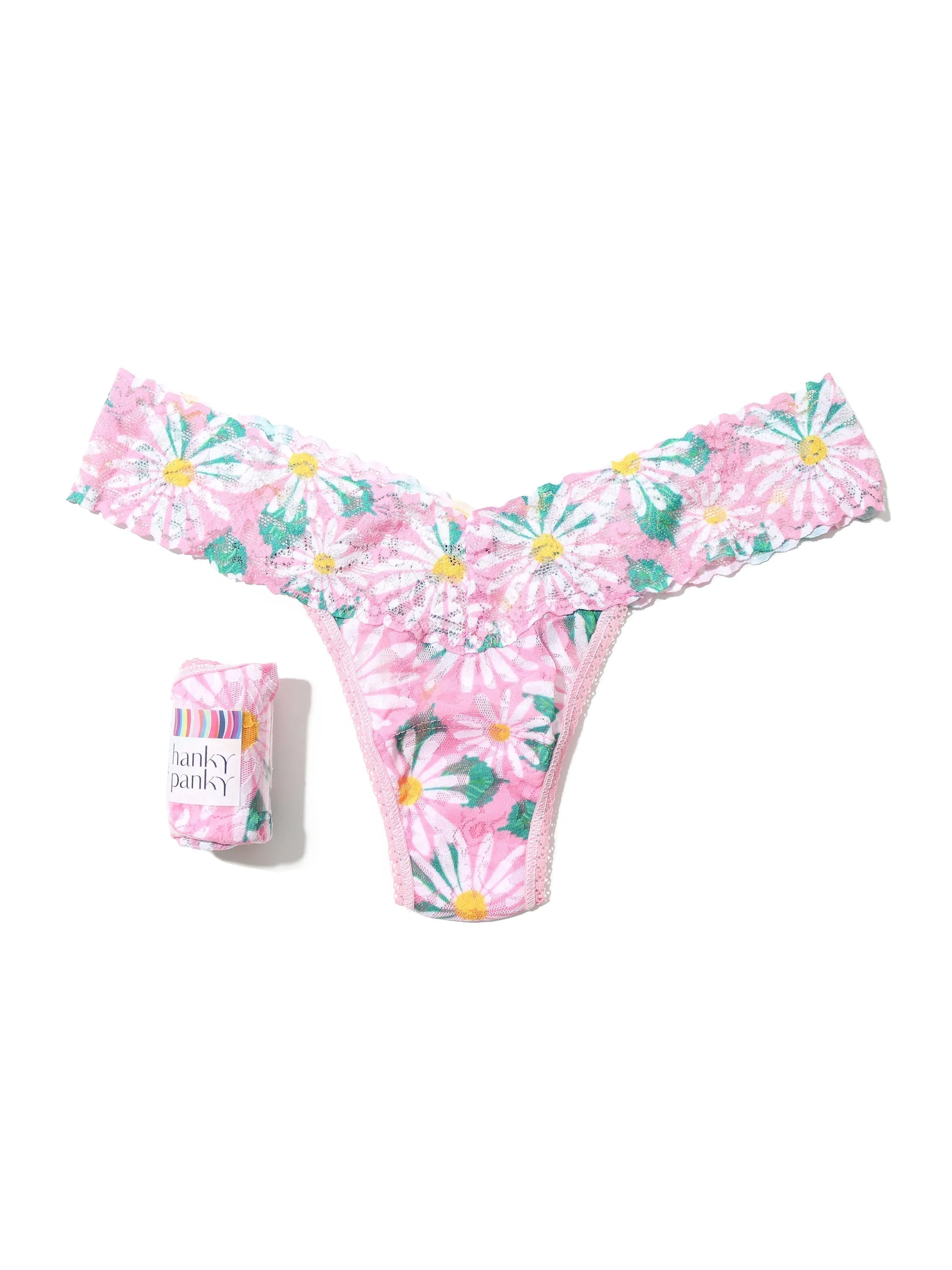 Printed Signature Lace Low Rise Thong Hello Spring Sale sold by Hanky Panky product image thumbnail 4