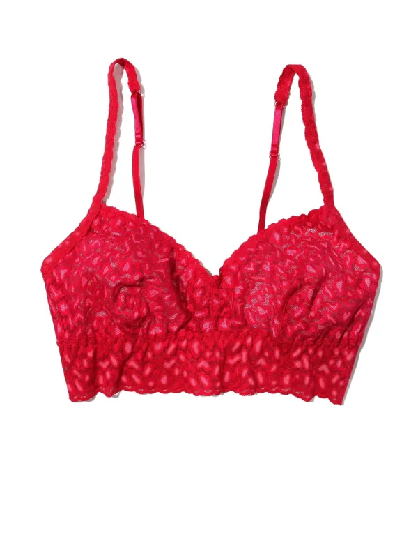 Cross Dyed Leopard V-Neck Retro Bralette Berry Sangria Sale sold by Hanky Panky