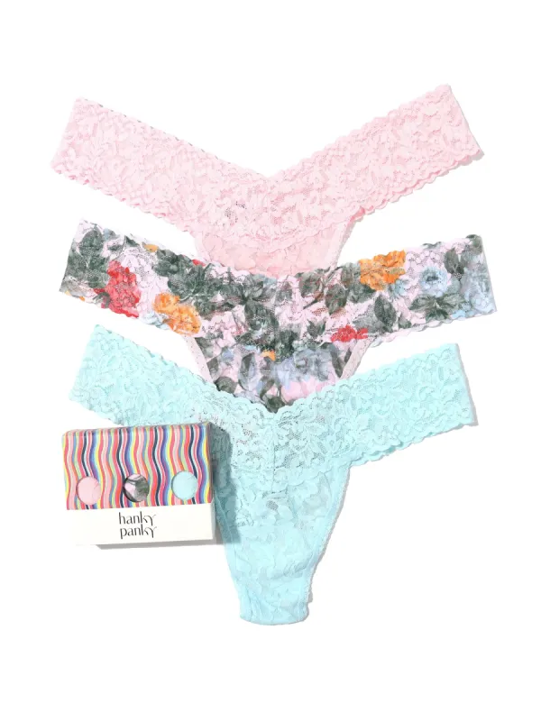 3 Pack Low Rise Thongs Exclusive sold by Hanky Panky