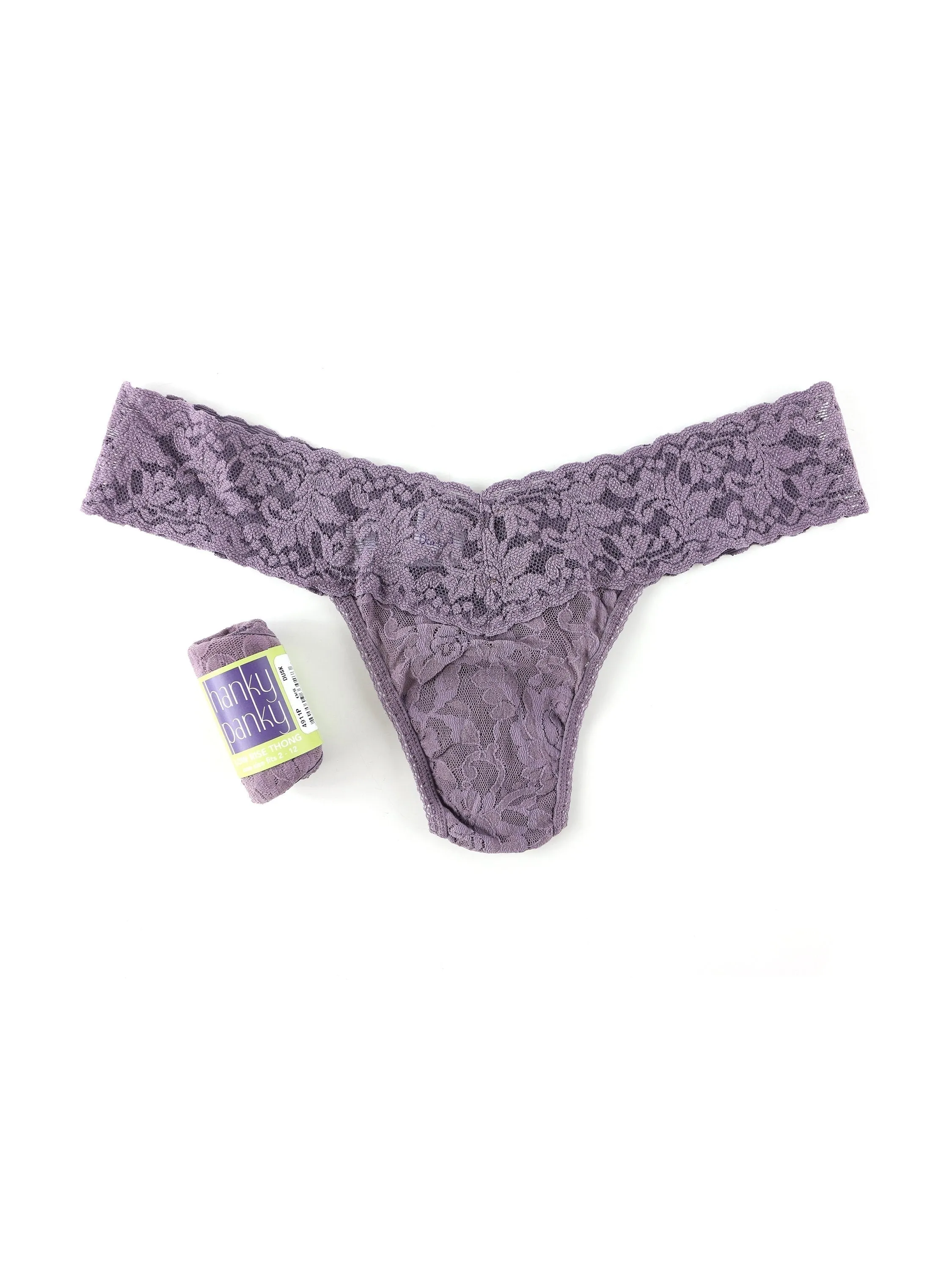 Signature Lace Low Rise Thong Dusk Purple sold by Hanky Panky product image thumbnail 3