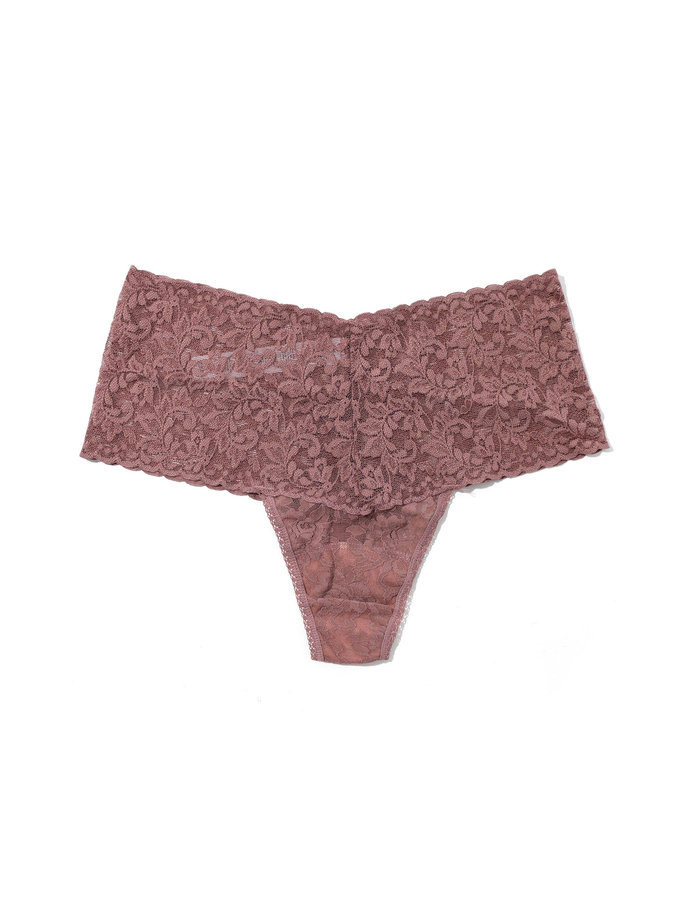Retro Lace Thong Artichoke Heart Purple sold by Hanky Panky
