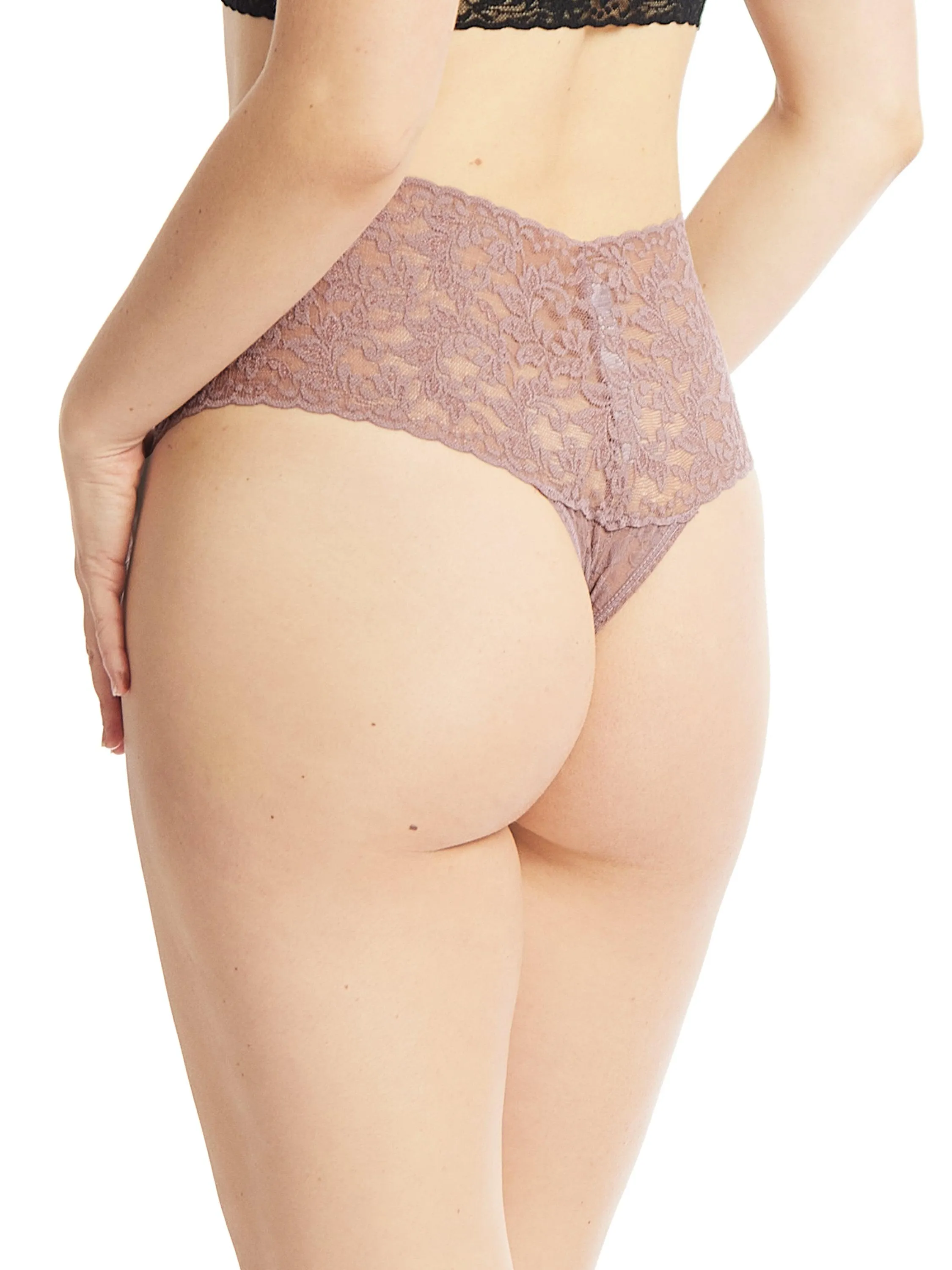 Retro Lace Thong Artichoke Heart Purple sold by Hanky Panky product image thumbnail 2