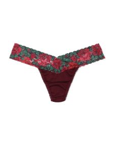 Supima® Cotton Petite Low Rise Thong with Contrast Trim sold by Hanky Panky