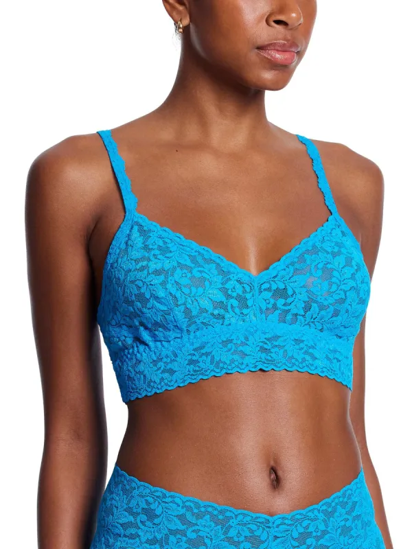 V-Neck Retro Lace Bralette Ocean Eyes Blue Sale sold by Hanky Panky