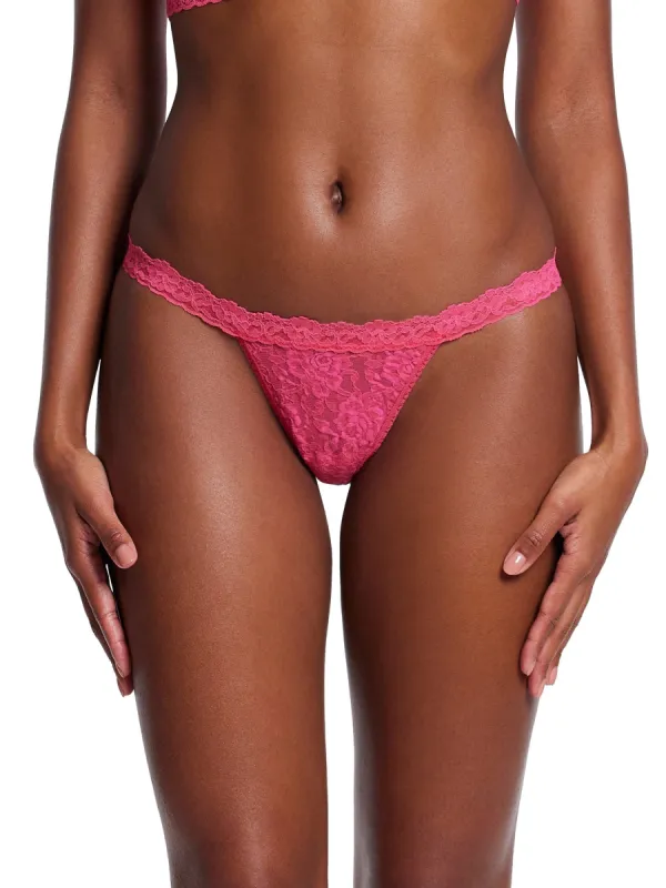 Signature Lace G-String Morning Glory Pink Sale made by Hanky Panky
