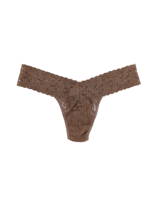 Signature Lace Low Rise Thong Dutch Chocolate Brown sold by Hanky Panky