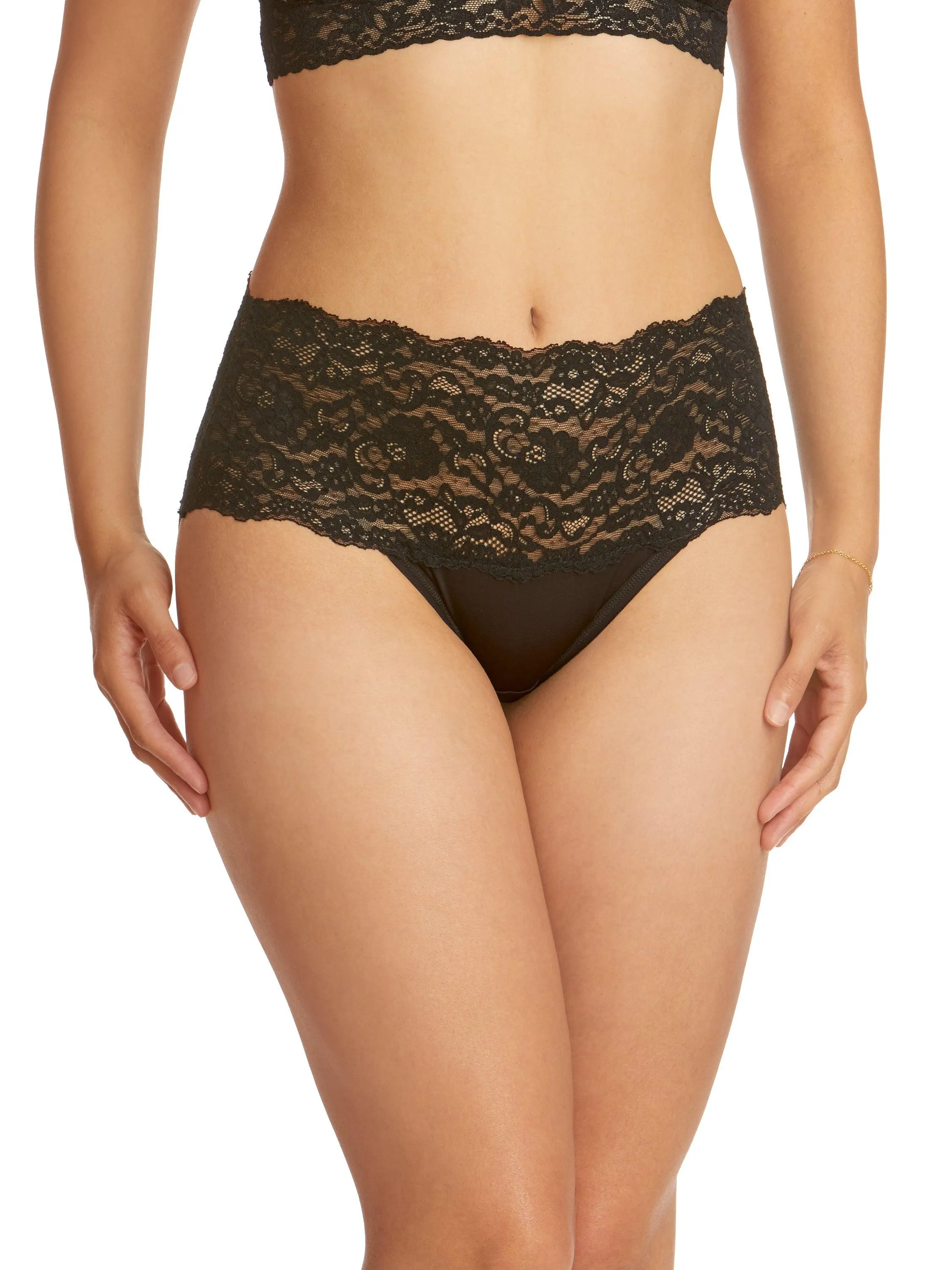 Silky Skin High Rise Panty Black sold by Hanky Panky