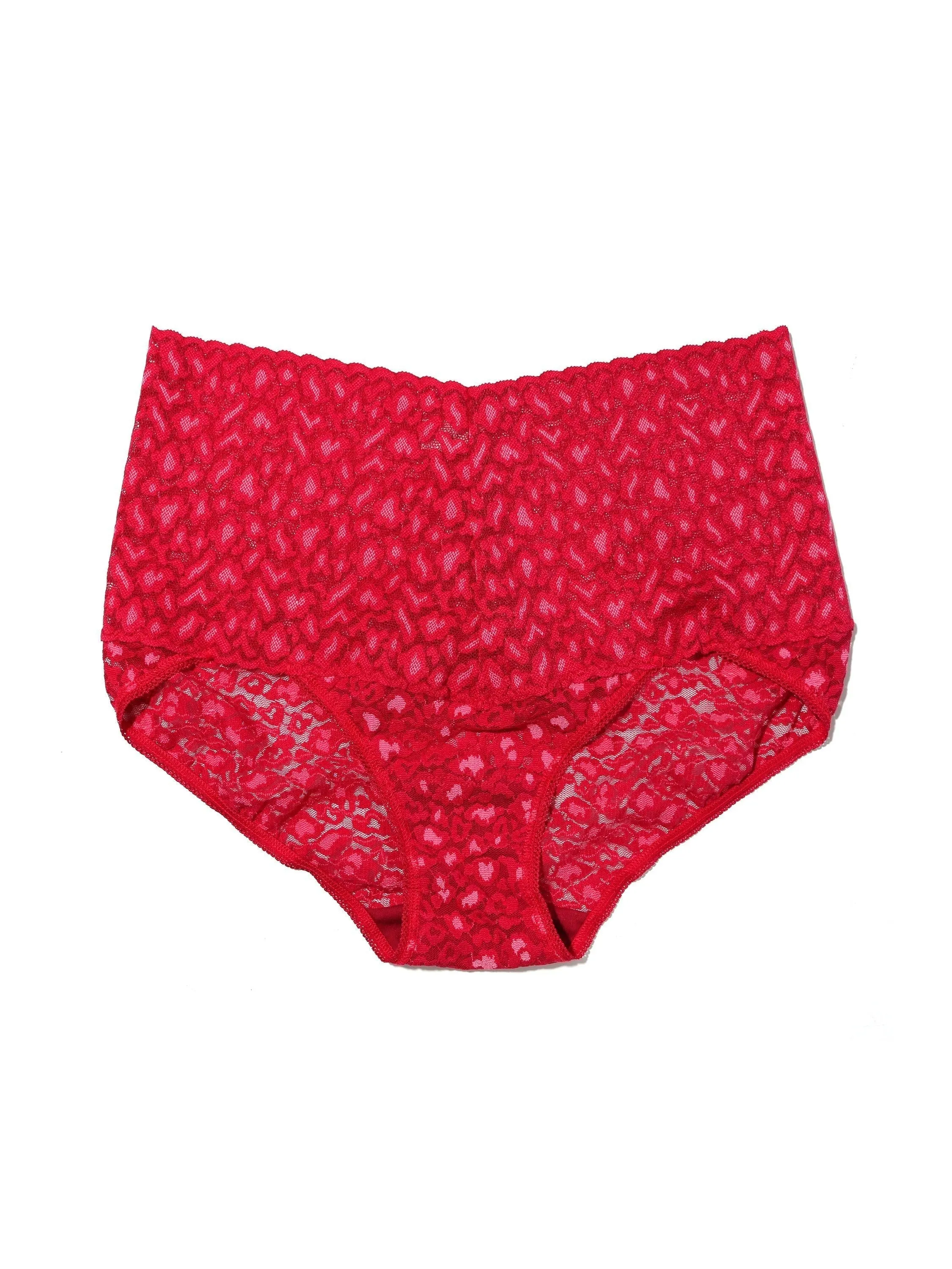 Cross Dyed Leopard Retro V-Kini Berry Sangria Sale sold by Hanky Panky