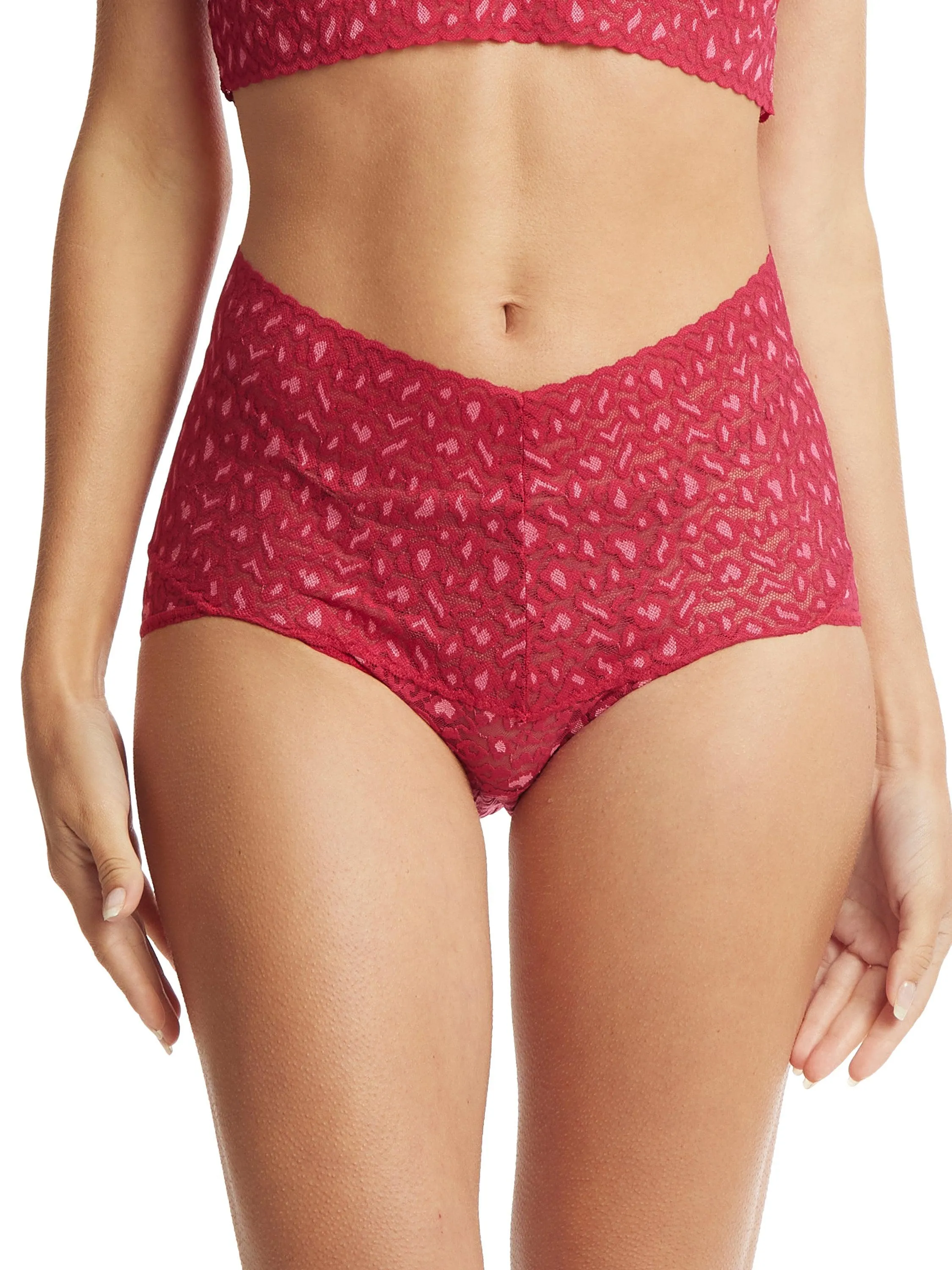 Cross Dyed Leopard Retro V-Kini Berry Sangria Sale sold by Hanky Panky product image thumbnail 2