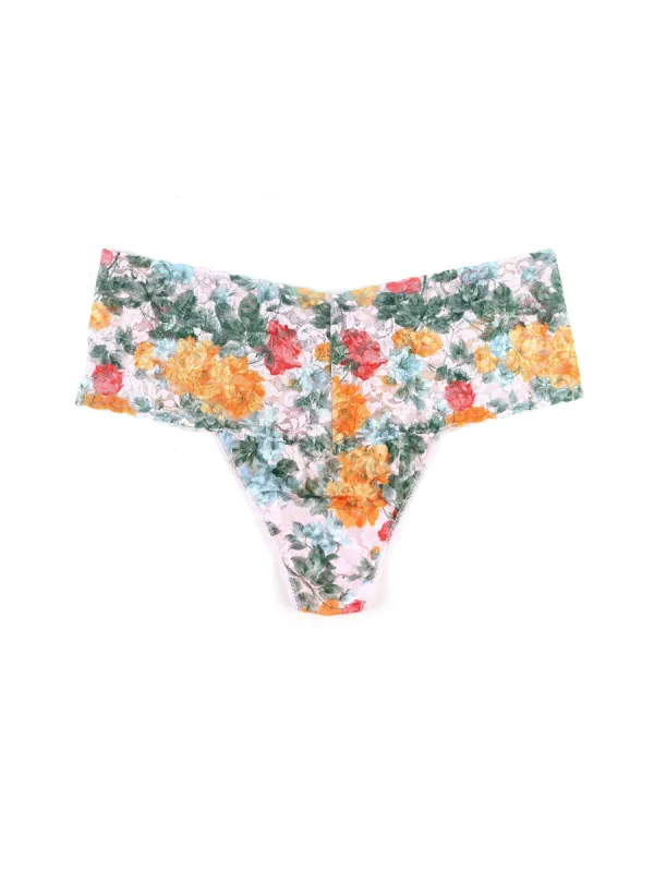 Plus Size Printed Retro Lace Thong Lost Promises Sale sold by Hanky Panky