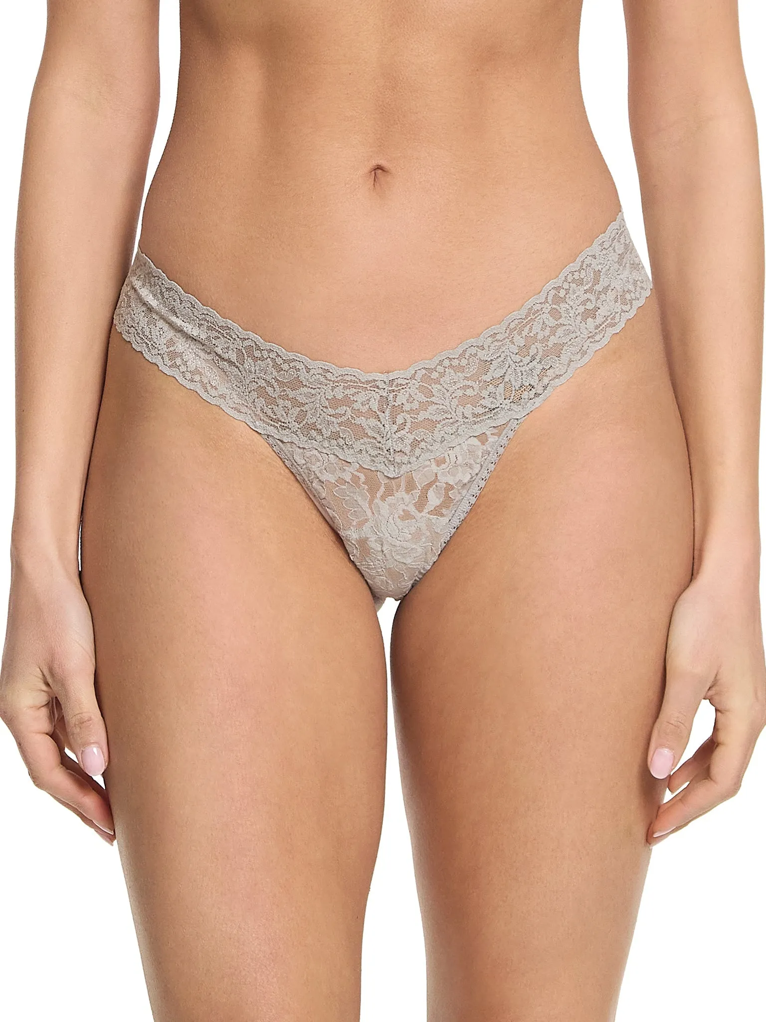Signature Lace® Low Rise Thong Sleep In Grey Sale sold by Hanky Panky