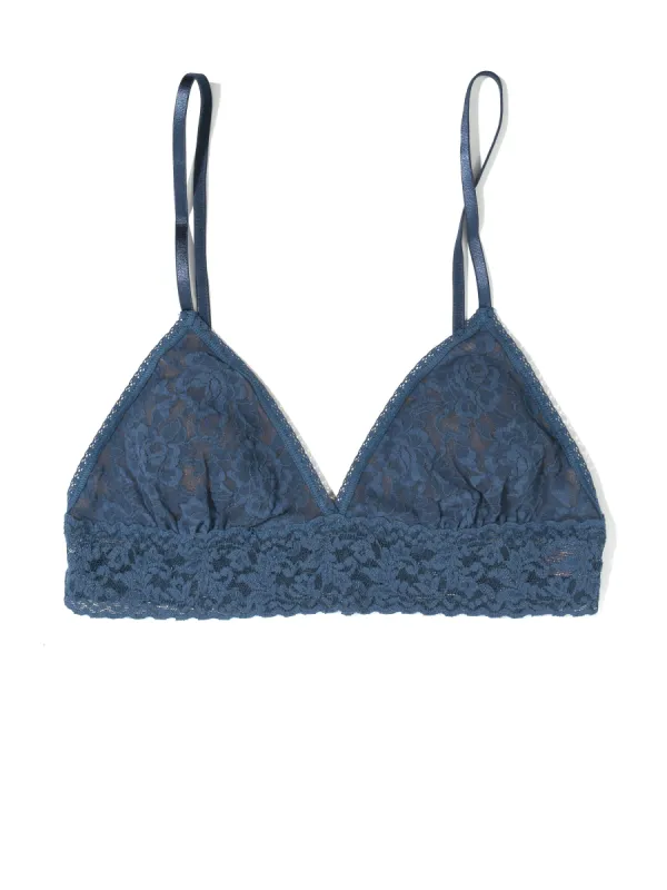 Signature Lace Padded Triangle Bralette Deep Waters Blue Sale sold by Hanky Panky