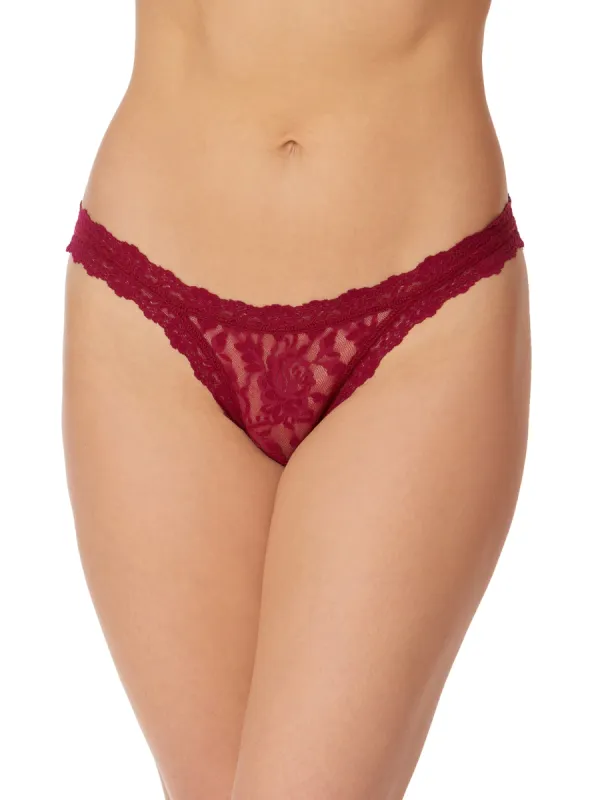 Signature Lace Brazilian Bikini Dark Pomegranite Red sold by Hanky Panky