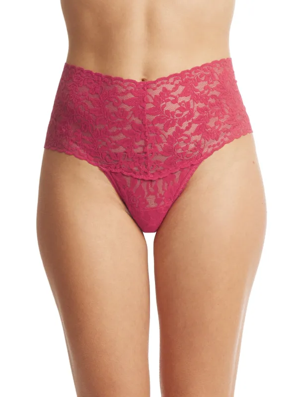 Retro Lace Thong Evening Pour Red Sale sold by Hanky Panky