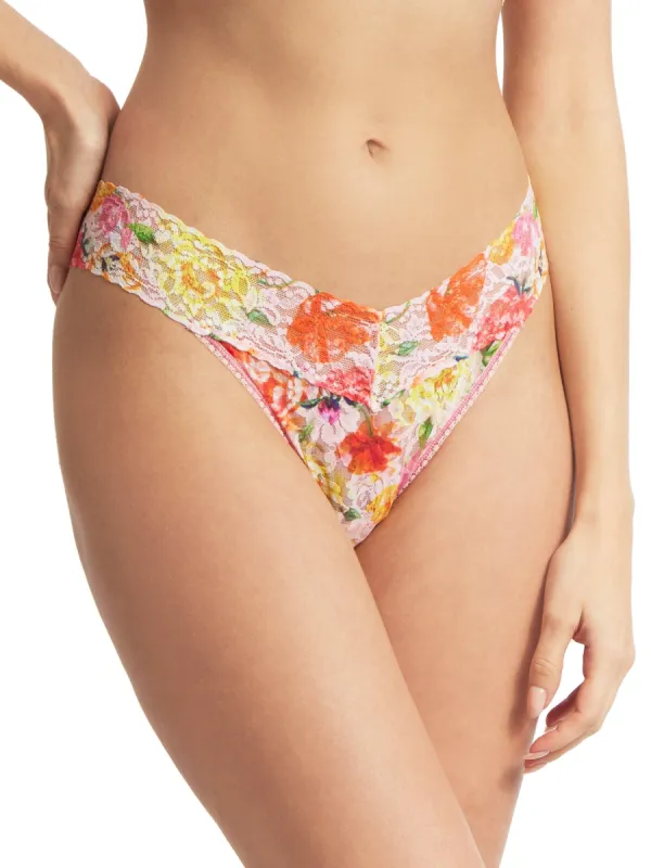 Printed Signature Lace Original Rise Thong Bring Me Flowers sold by Hanky Panky