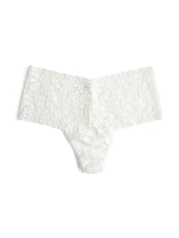 Retro Lace Thong Marshmallow sold by Hanky Panky