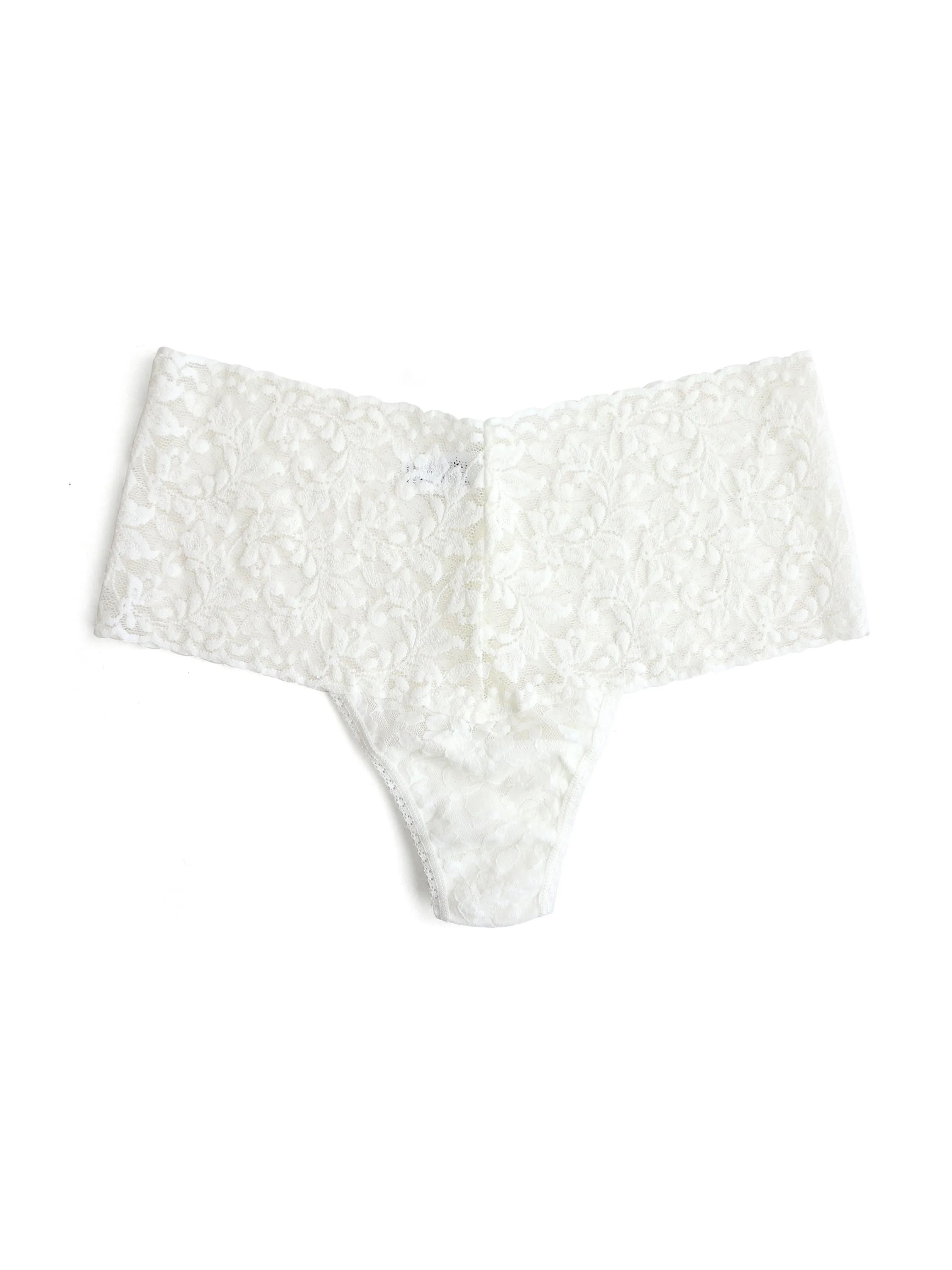 Retro Lace Thong Marshmallow sold by Hanky Panky