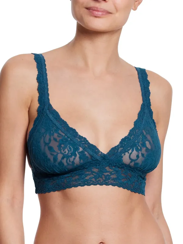 Signature Lace Crossover Bralette Riviera Blue sold by Hanky Panky