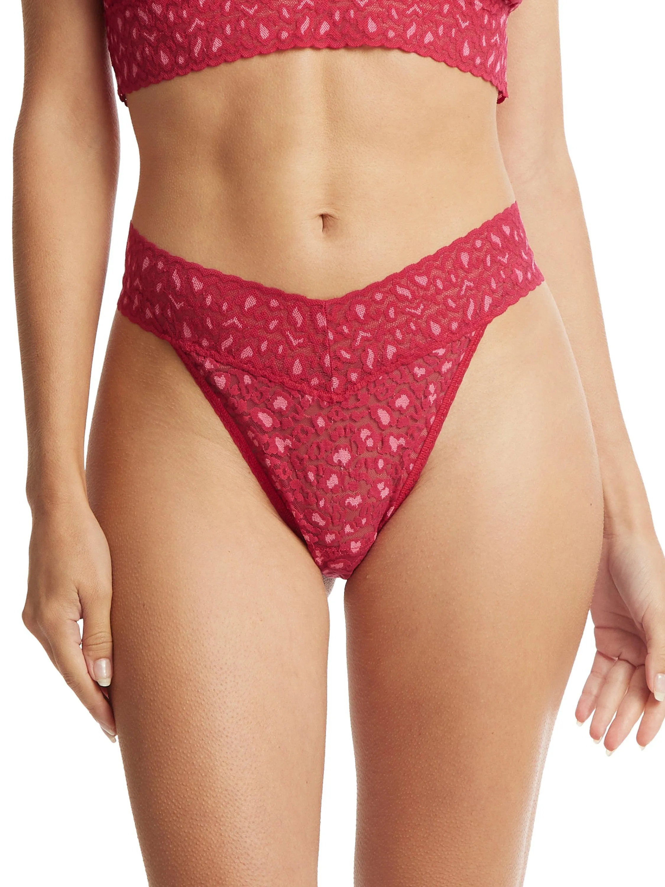 Cross-Dyed Leopard Original Rise Thong Berry Sangria Sale sold by Hanky Panky product image thumbnail 2