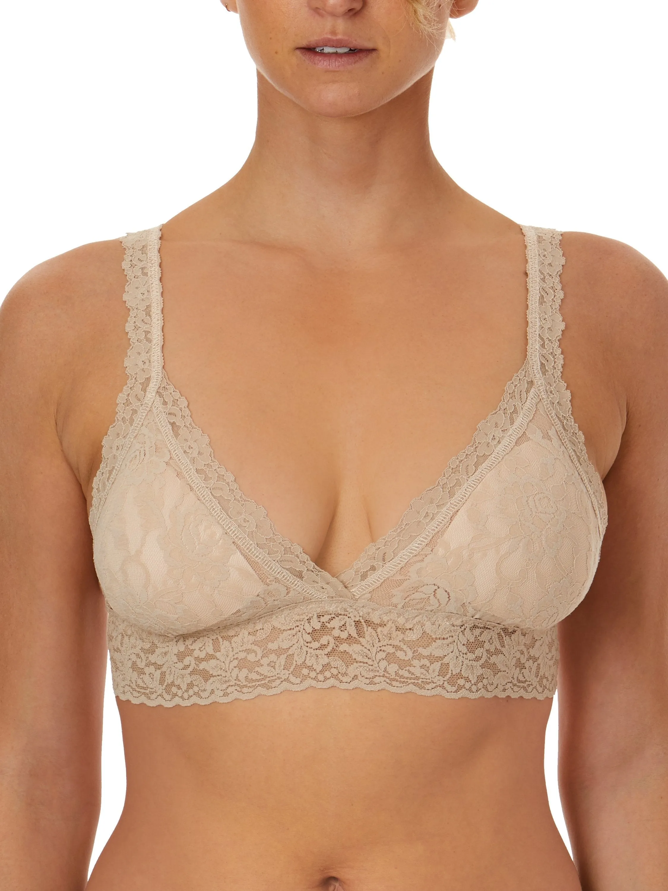 Signature Lace Padded Crossover Bralette Chai Sale sold by Hanky Panky product image thumbnail 4