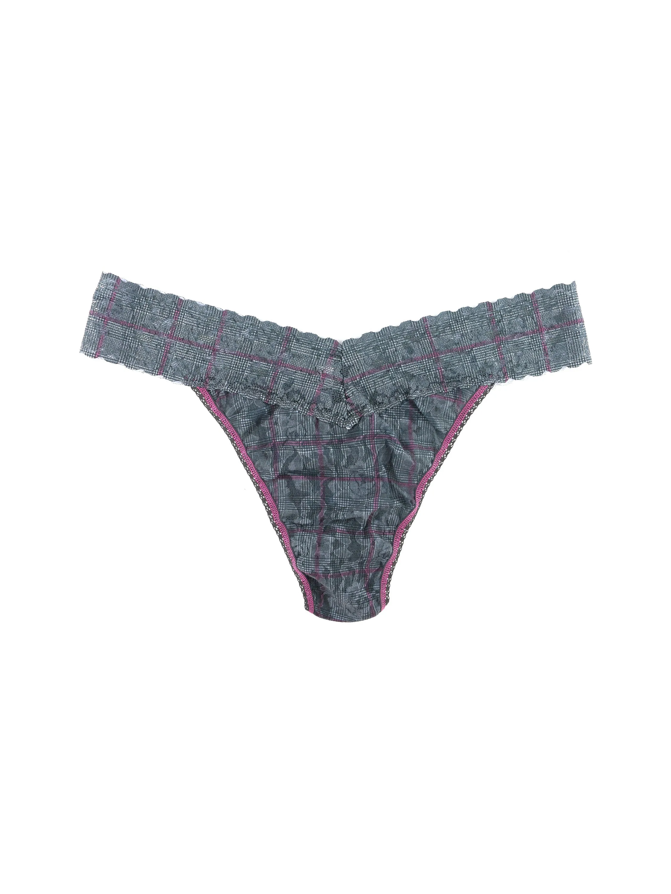 Printed Signature Lace Original Rise Thong Academy Check Sale sold by Hanky Panky