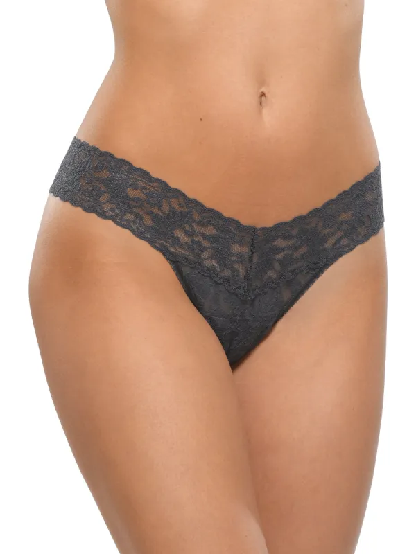 Signature Lace® Low Rise Thong Granite Grey sold by Hanky Panky
