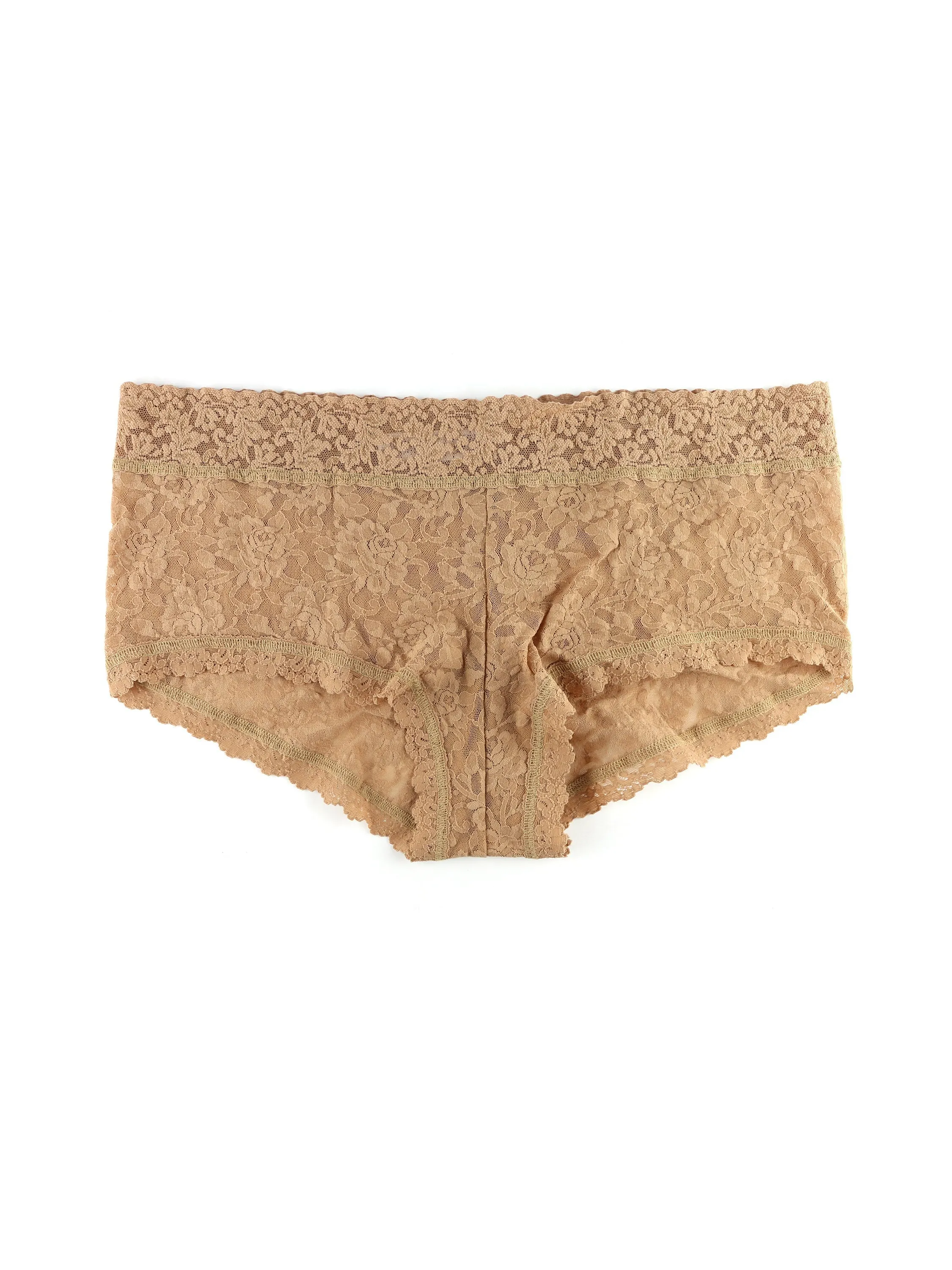 Plus Size Signature Lace Boyshort Sun Tan sold by Hanky Panky