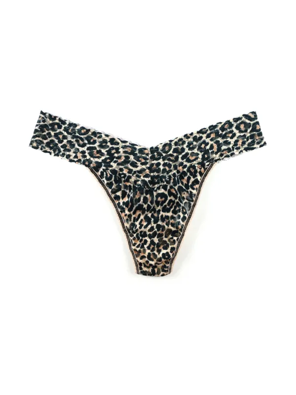 Printed Signature Lace® Original Rise Thong Classic Leopard sold by Hanky Panky
