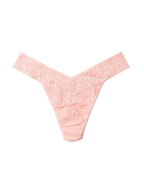 Plus Size Signature Lace® Original Rise Thong Rosewater Pink sold by Hanky Panky