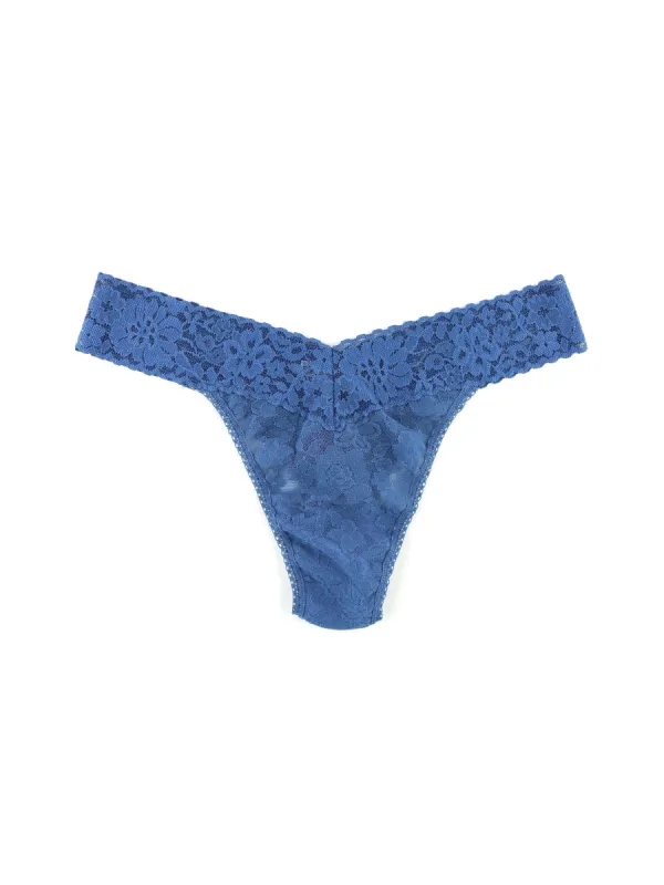 Daily Lace™ Original Rise Thong Storm Cloud Blue Sale sold by Hanky Panky