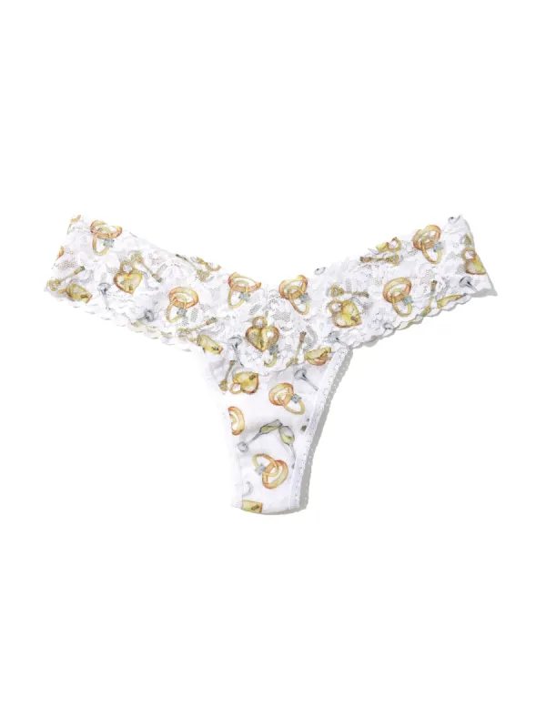 Petite Size Printed Signature Lace Thong Forever Gold Sale sold by Hanky Panky