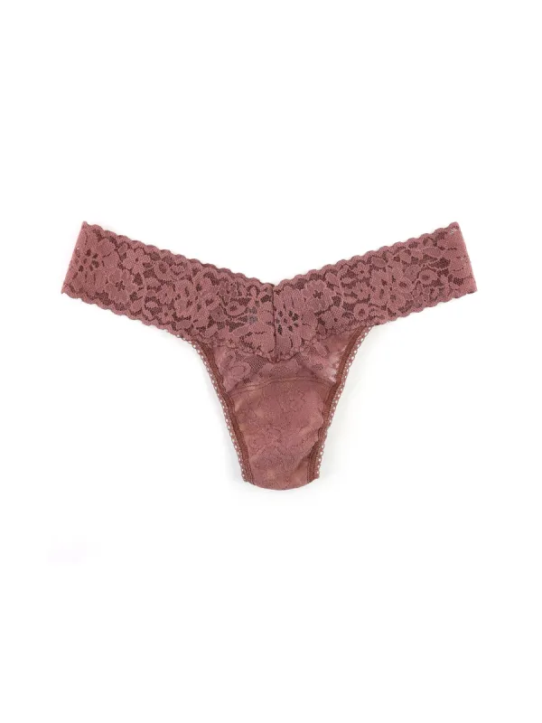 Daily Lace™ Petite Low Rise Thong Allspice Brown Sale sold by Hanky Panky