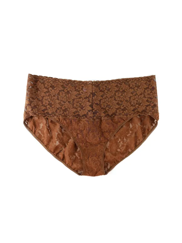 Plus Size Retro Lace V-kini Macchiato Brown Sale sold by Hanky Panky