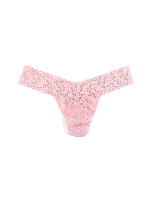Signature Lace Low Rise Thong Pink Lemonade sold by Hanky Panky