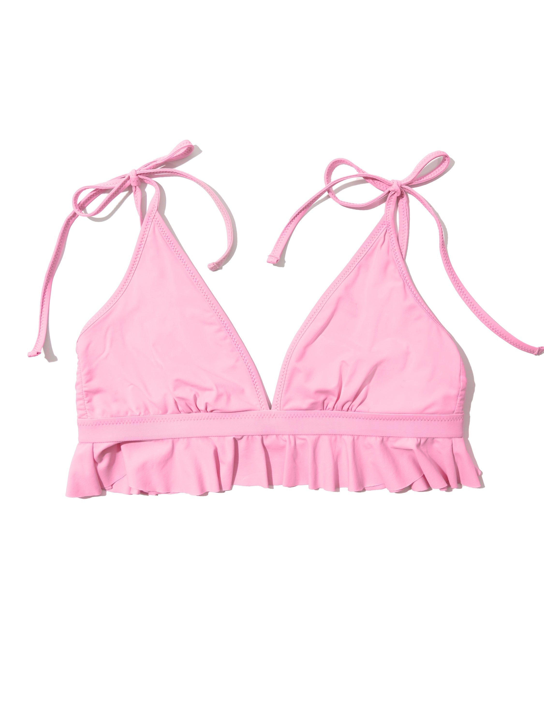 Ruffle Triangle Bikini Top Electric Rose Sale sold by Hanky Panky