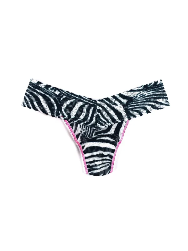 Petite Size Printed Signature Lace Thong Aughts Zebra Sale sold by Hanky Panky