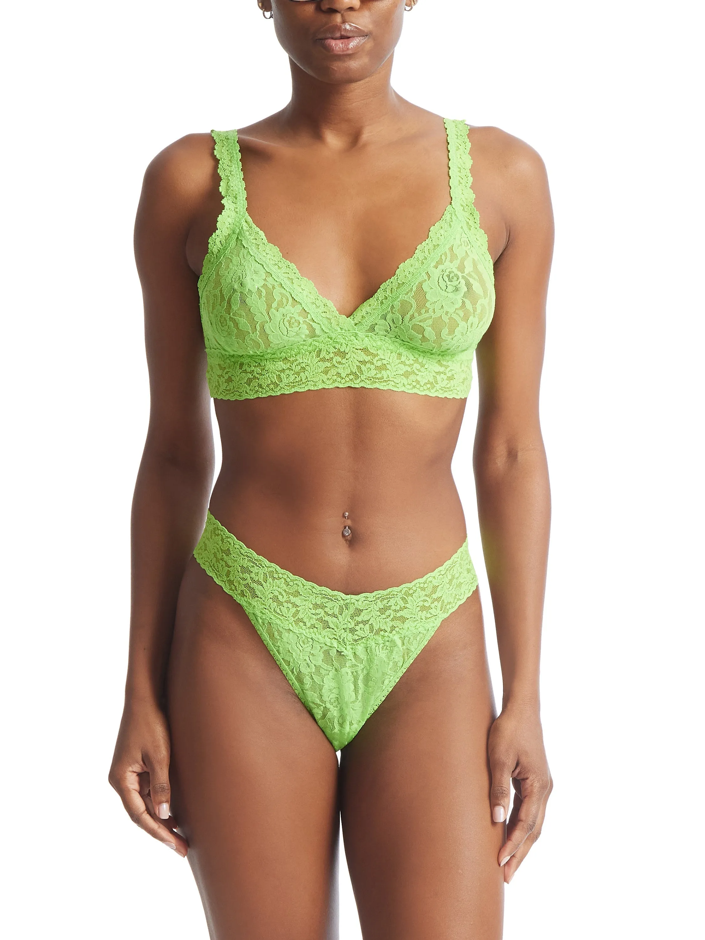 Signature Lace Crossover Bralette Lush Green Sale sold by Hanky Panky product image thumbnail 4