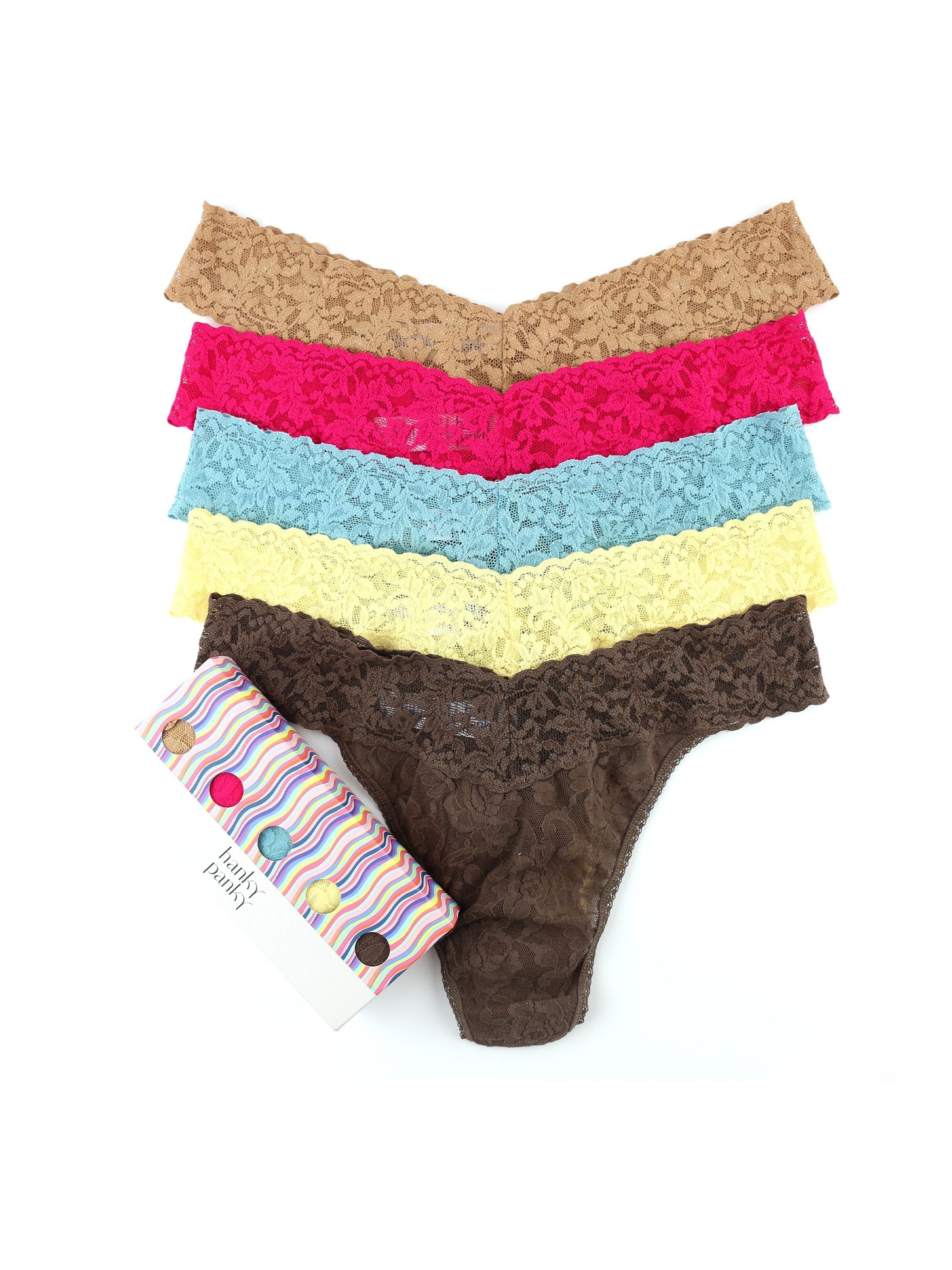 Value 5 Pack Original Rise Thongs sold by Hanky Panky