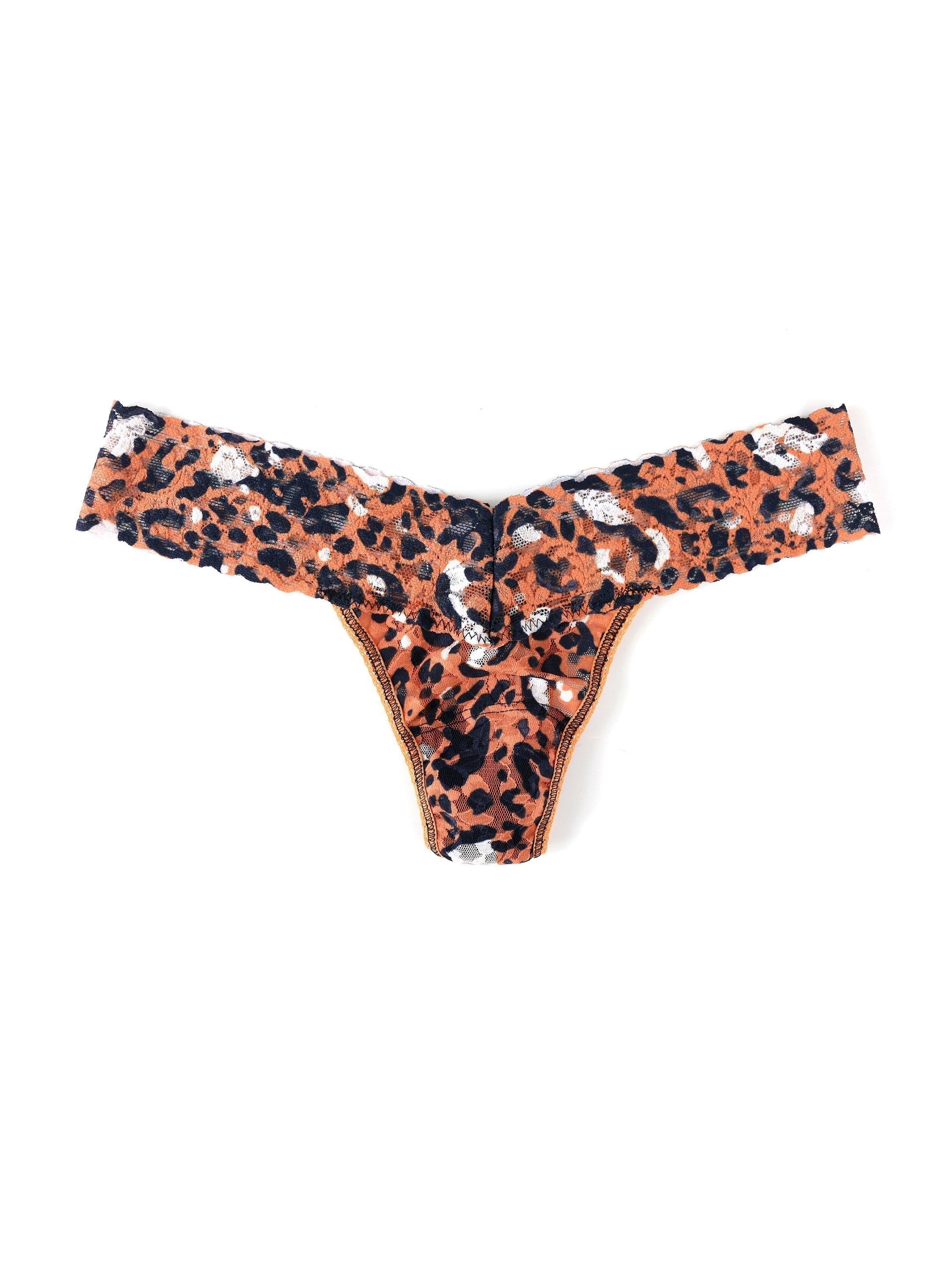 Printed Signature Lace Low Rise Thong Cheeky Cheetah sold by Hanky Panky