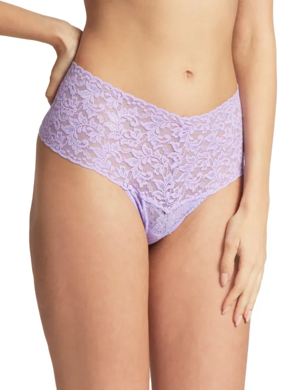 Retro Lace Thong Wisteria Purple Sale sold by Hanky Panky
