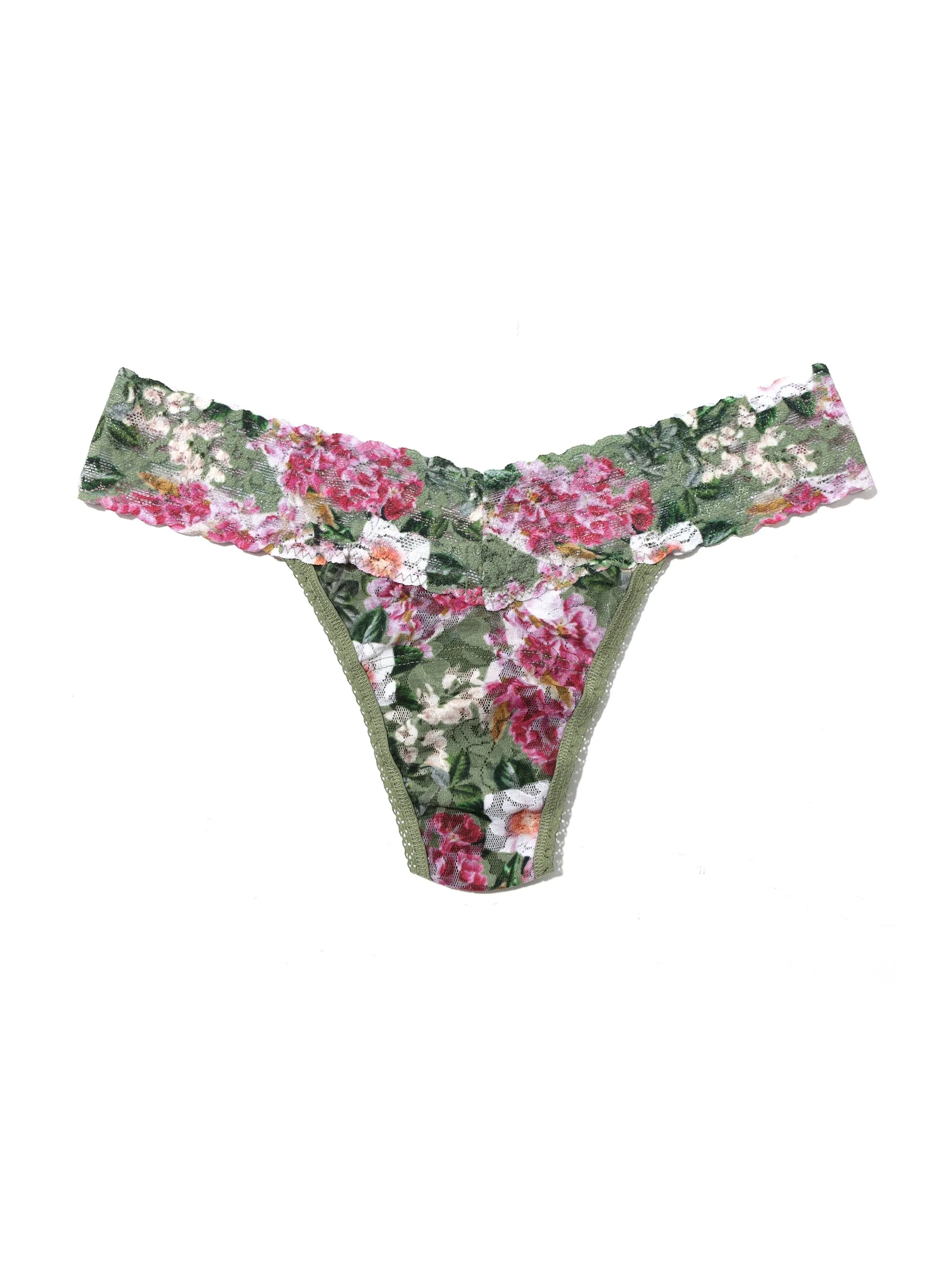 Petite Size Printed Signature Lace Thong Florist Sale sold by Hanky Panky