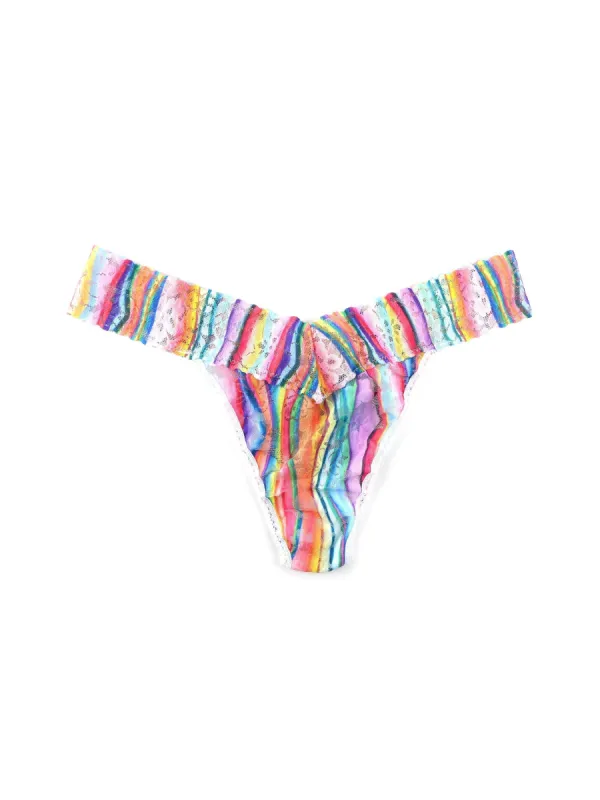 Printed Daily Lace™ Original Rise Thong Aura Sale sold by Hanky Panky