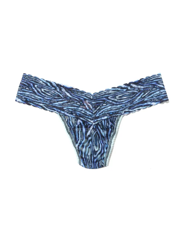 Printed Signature Lace Low Rise Thong Sea You Sale sold by Hanky Panky