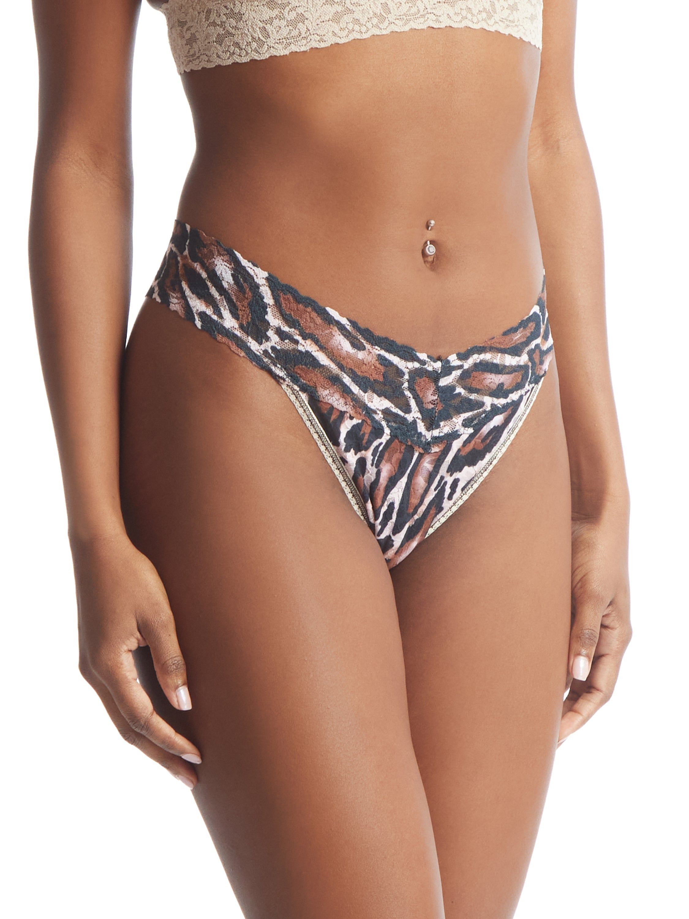 Printed Signature Lace Original Rise Thong Natural Rythm Sale sold by Hanky Panky product image thumbnail 2