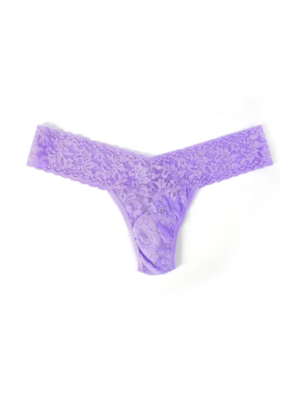 Signature Lace® Low Rise Thong Electric Orchid Purple sold by Hanky Panky