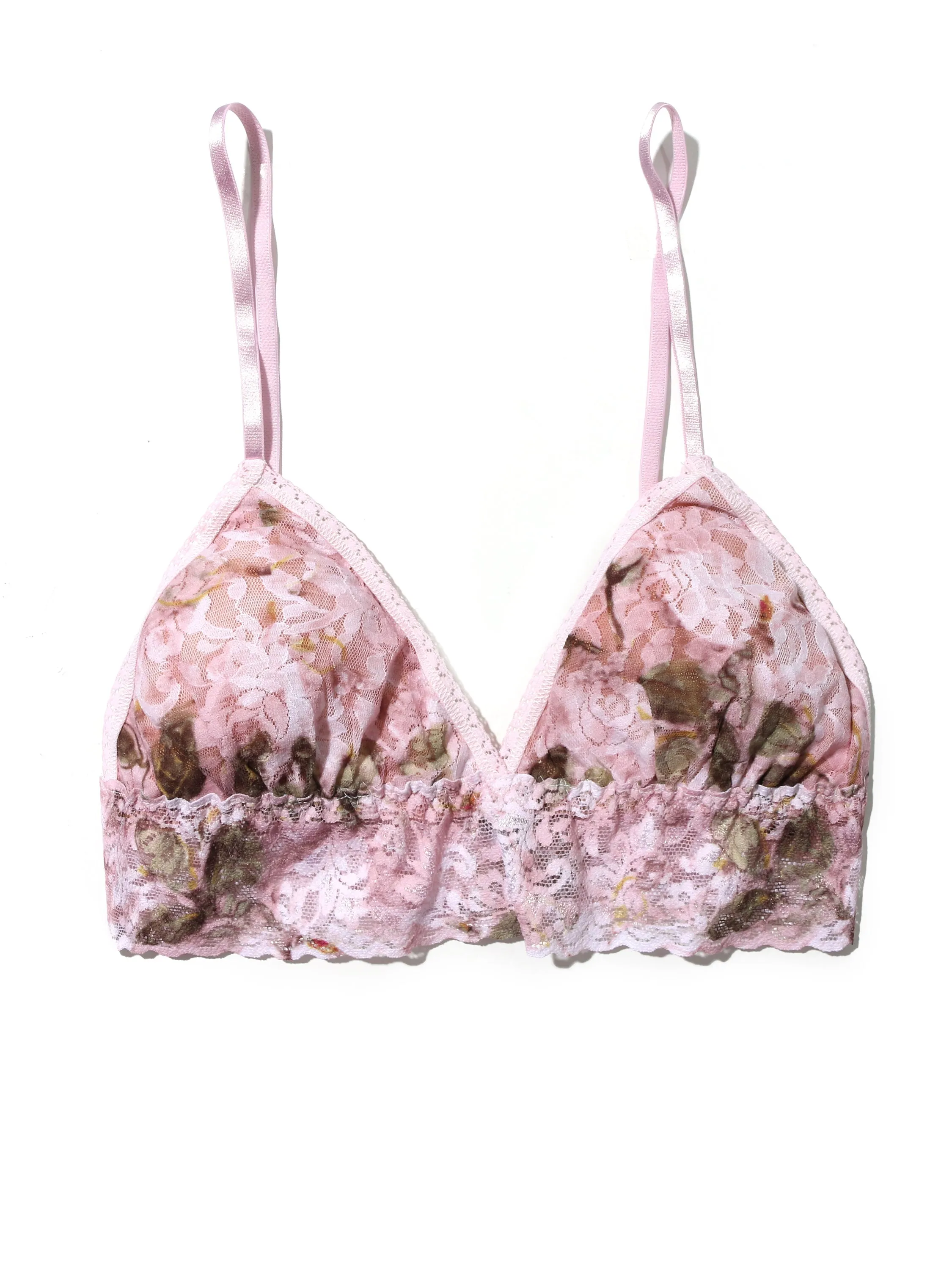 Printed Signature Lace Padded Triangle Bralette Antique Lily sold by Hanky Panky
