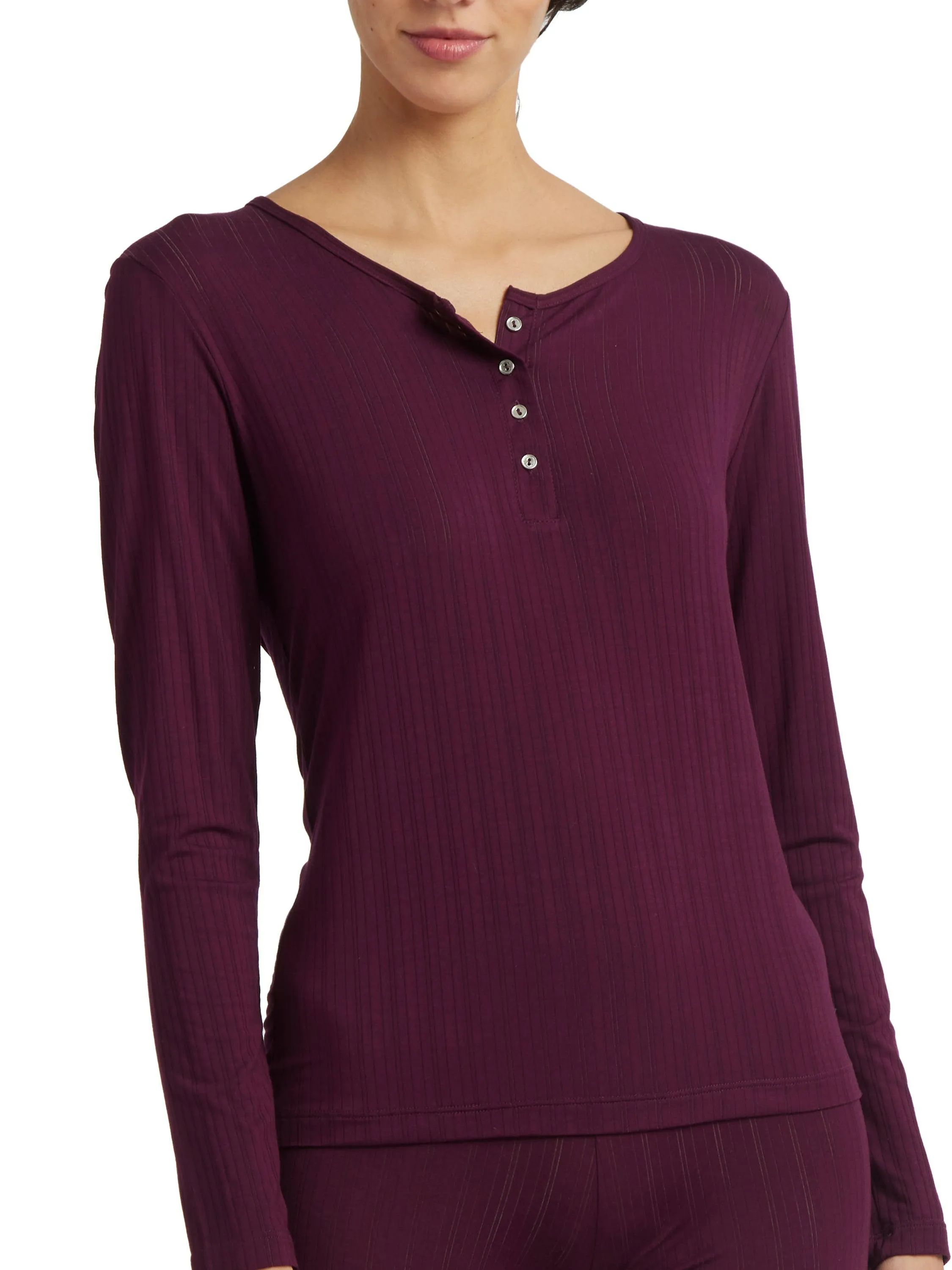 MellowLuxe™ Long Sleeve Top Dried Cherry Red Sale sold by Hanky Panky