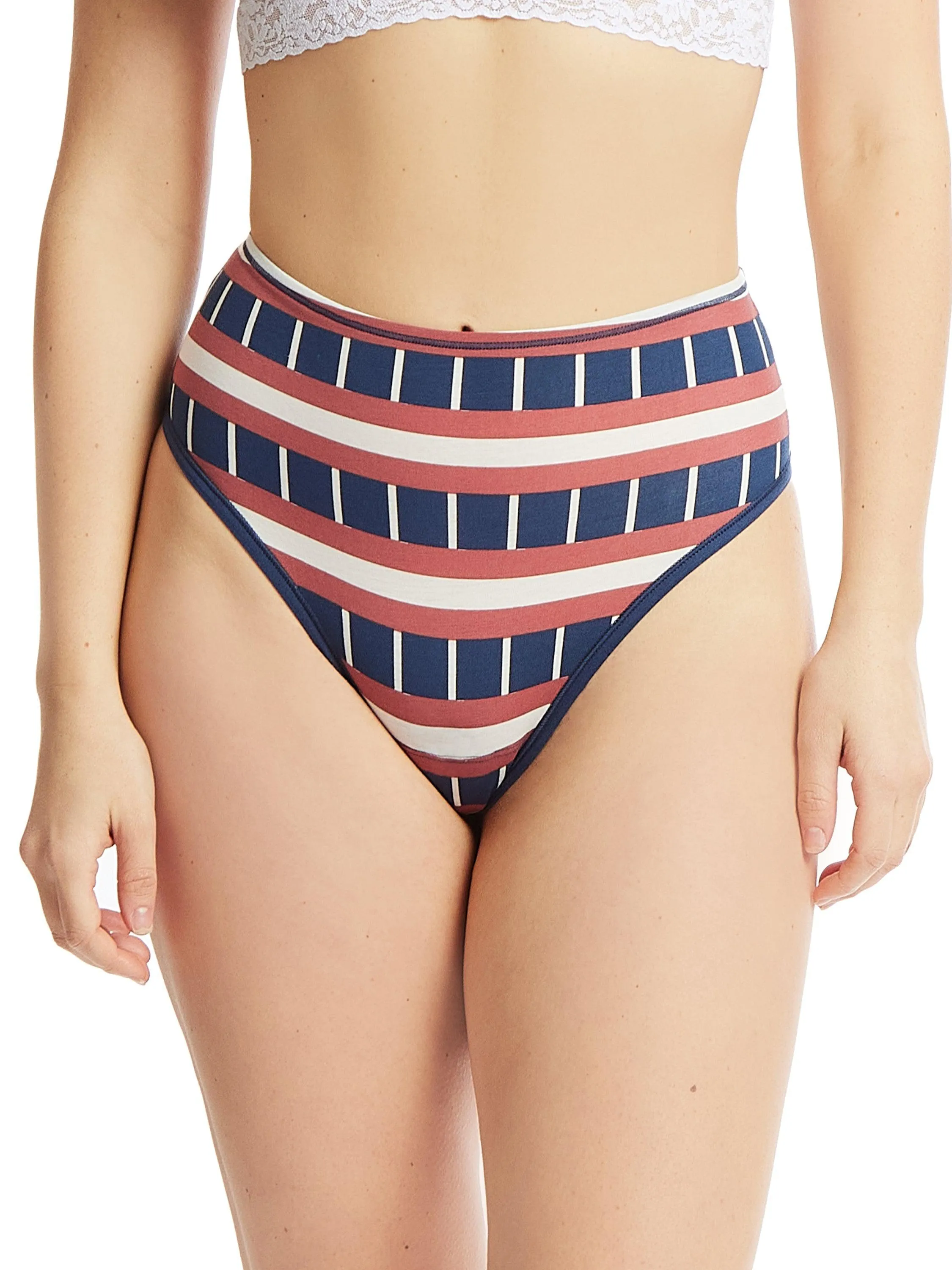 Printed PlayStretch™ High Rise Thong Bateau sold by Hanky Panky product image thumbnail 2