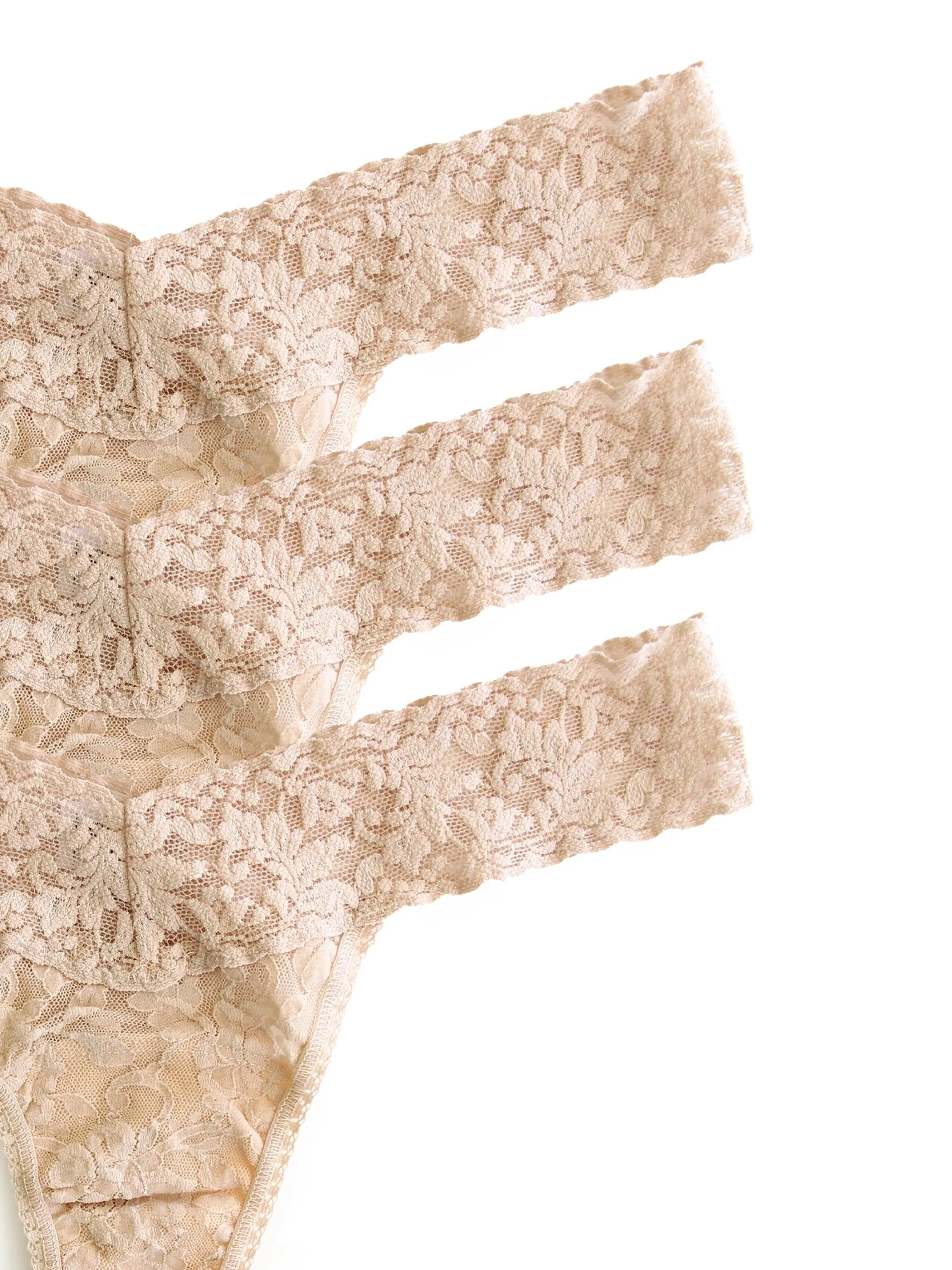 3 Pack 4911® Signature Lace® Low Rise Thongs Chai sold by Hanky Panky product image thumbnail 4