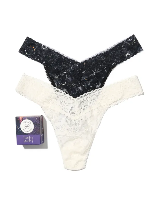 Daily Lace™ Astrology Original Rise Thong 2 Pack Cancer sold by Hanky Panky